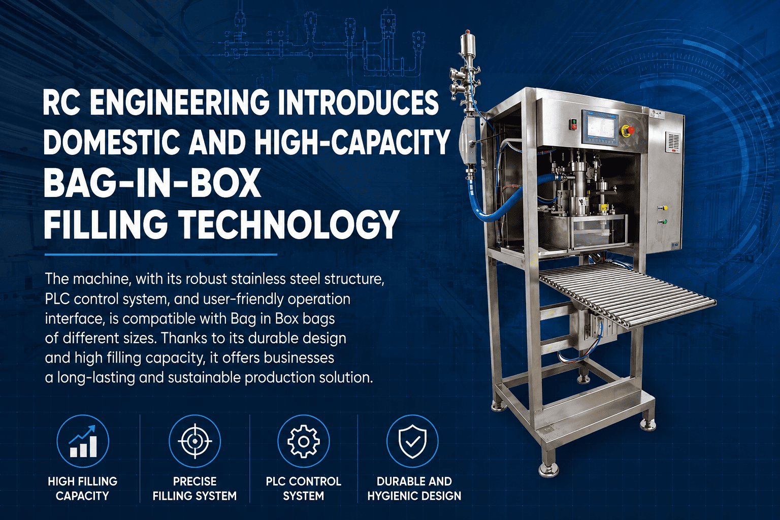RC Engineering Introduces Domestic and High-Capacity Bag-in-Box Filling Technology